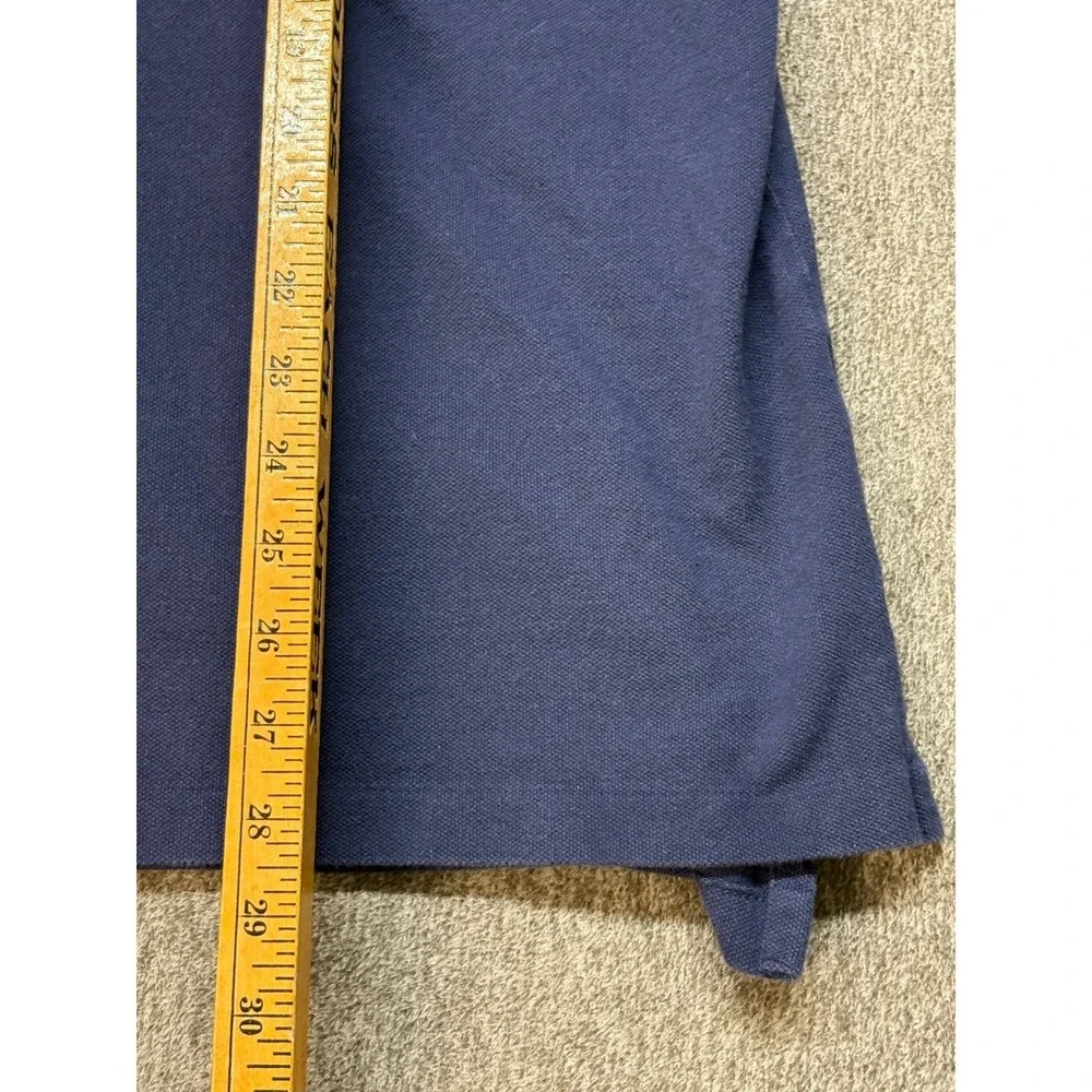 Polo Ralph Lauren Mens 2XLT‎ Tall Navy Blue Crest Logo Pique Cotton Polo Shirt